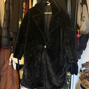 Pimp Black Faux Fur Coat